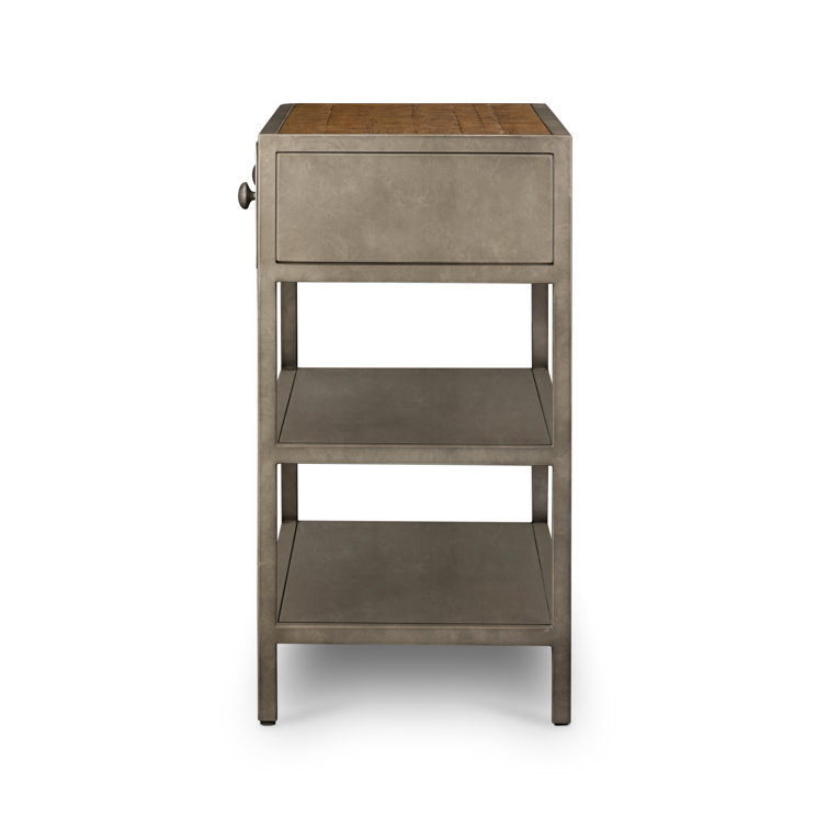 Industrial 50'' Brown and Zinc Console Table with Storage