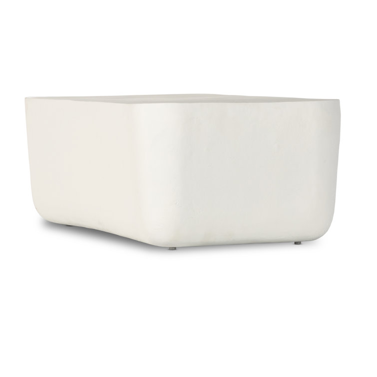 Eponine 50'' Matte White Metal Outdoor Coffee Table