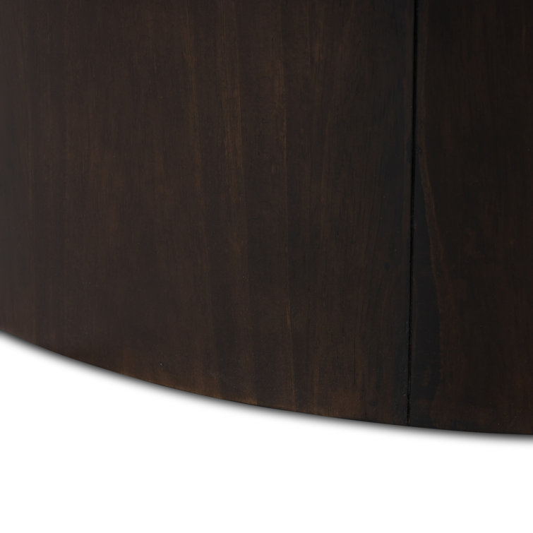 Charcoal Parawood Round Coffee Table with Storage