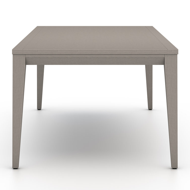 Weathered Gray Teak Rectangular Outdoor Dining Table