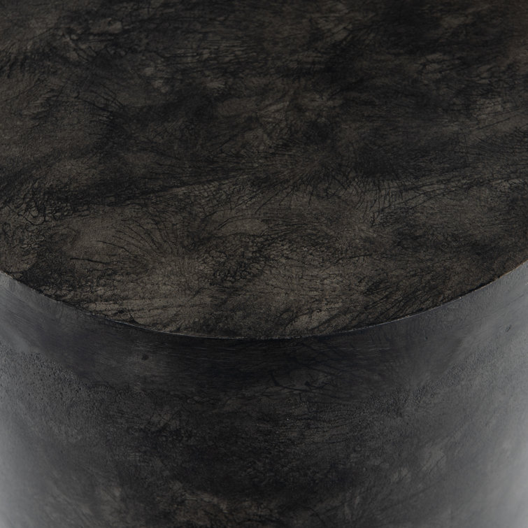 Simone 14.5" Round Black Metal Contemporary End Table