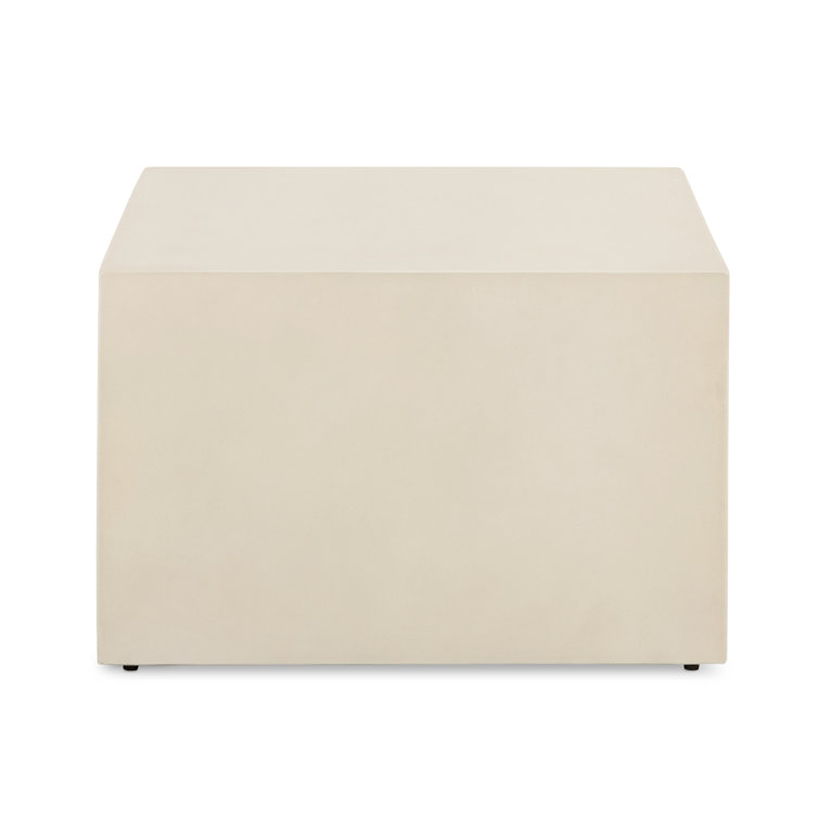 Parchment White Concrete Rectangular Outdoor Coffee Table