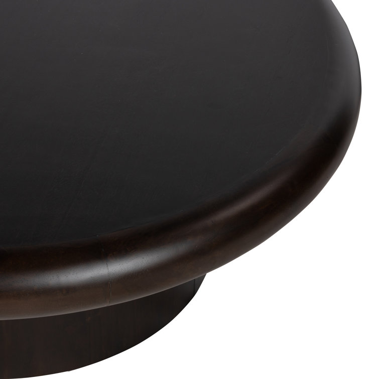 Charcoal Parawood Round Coffee Table with Storage