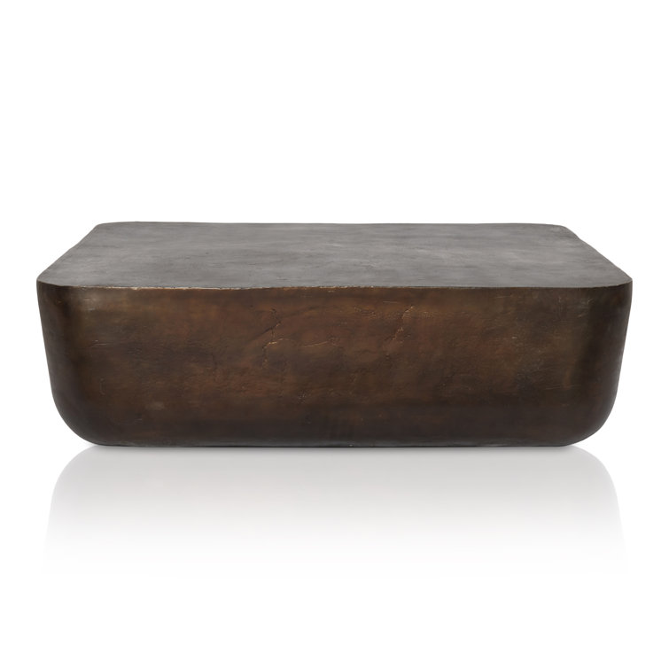 Basil Antique Rust Square Aluminum Outdoor Coffee Table