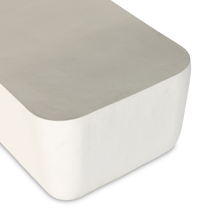 Eponine 50'' Matte White Metal Outdoor Coffee Table