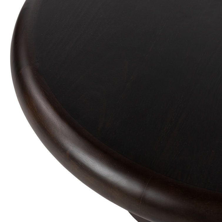Charcoal Parawood Round Coffee Table with Storage