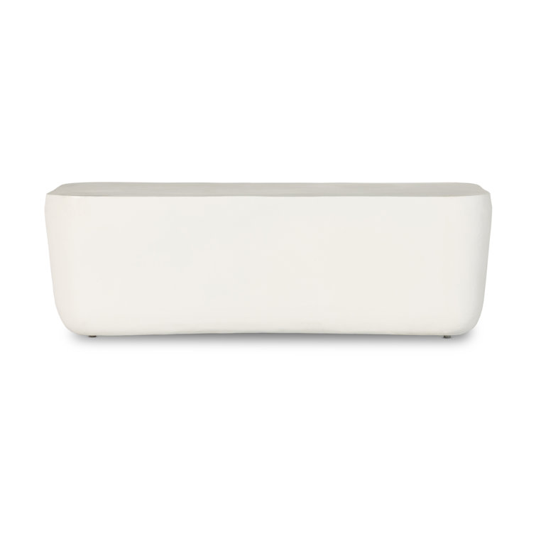 Eponine 50'' Matte White Metal Outdoor Coffee Table