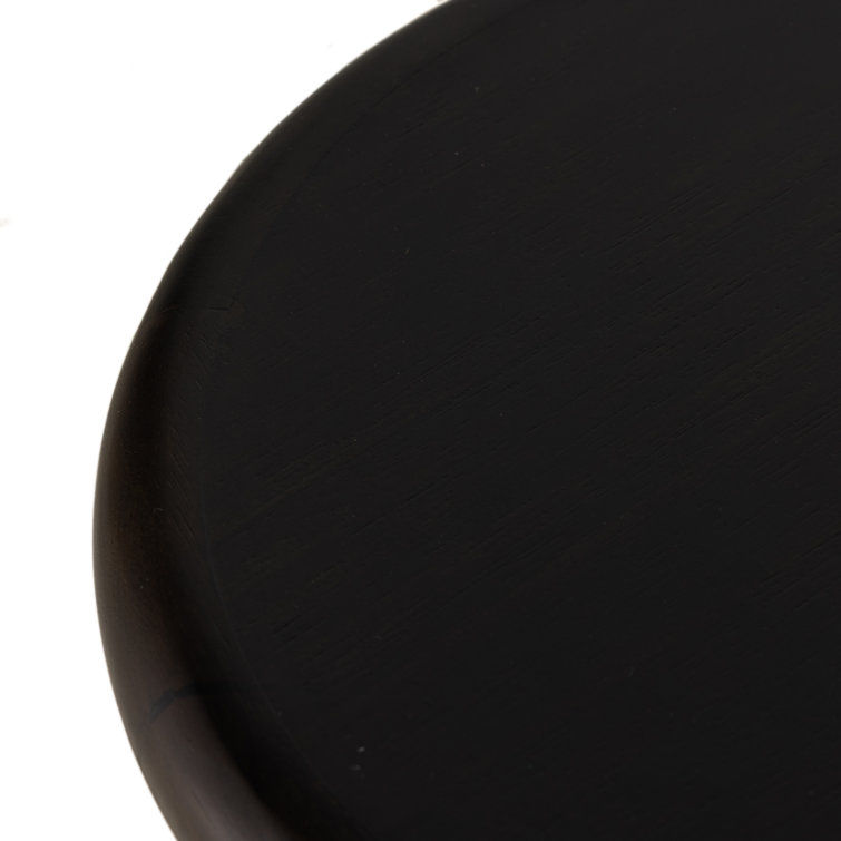 Charcoal Parawood Round Pedestal End Table