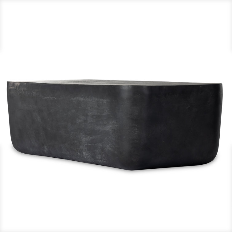 Aged Gray 50'' Cast Aluminum Outdoor Coffee Table
