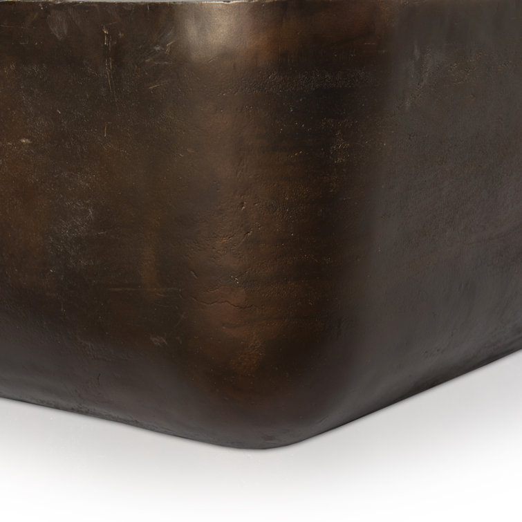Basil Antique Rust Square Aluminum Outdoor Coffee Table