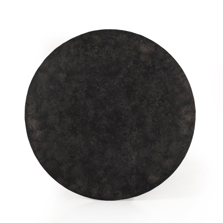 Lagos 36" Raw Black Metal Round Coffee Table