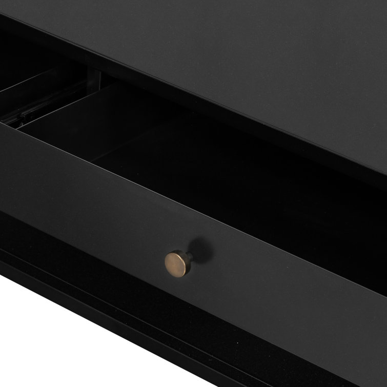 Contemporary Modern Black Iron Coffee Table with Storage