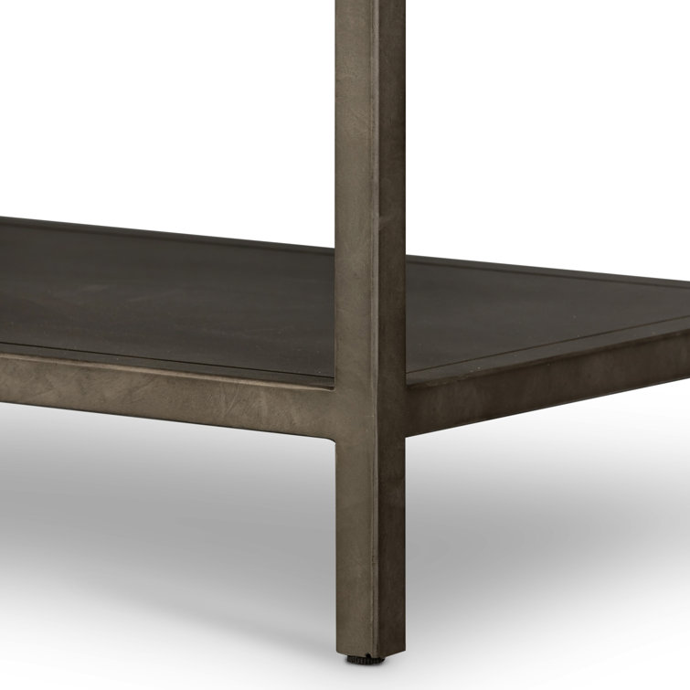 Industrial 50'' Brown and Zinc Console Table with Storage