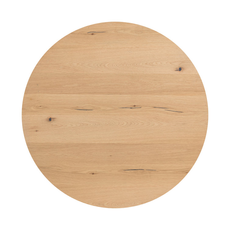 Light Oak and Gunmetal Round Coffee Table