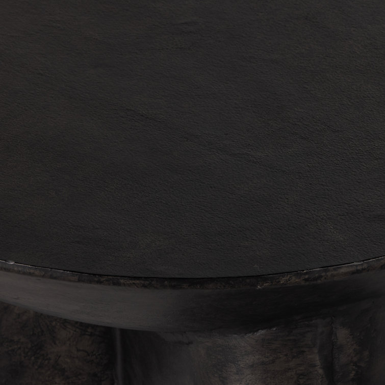 Lagos 36" Raw Black Metal Round Coffee Table