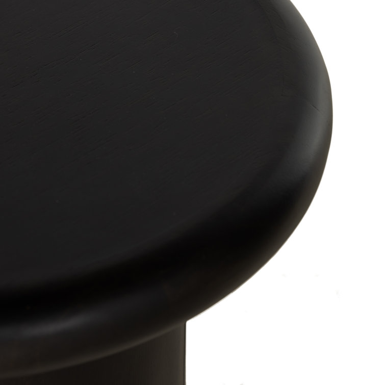 Charcoal Parawood Round Pedestal End Table