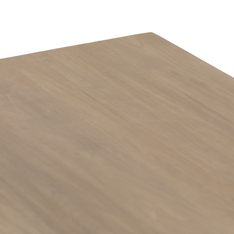 Isador Executive Desk in Dry Wash Poplar with Iron and Leather Accents