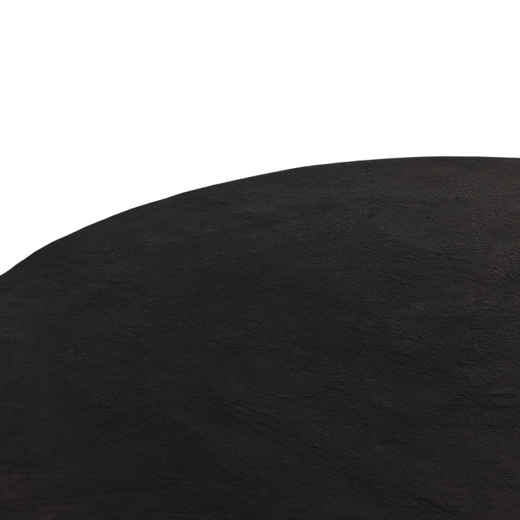 Lagos 36" Raw Black Metal Round Coffee Table