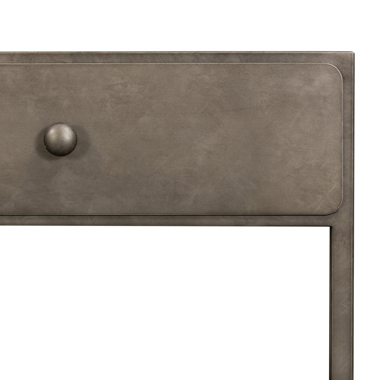 Industrial 50'' Brown and Zinc Console Table with Storage