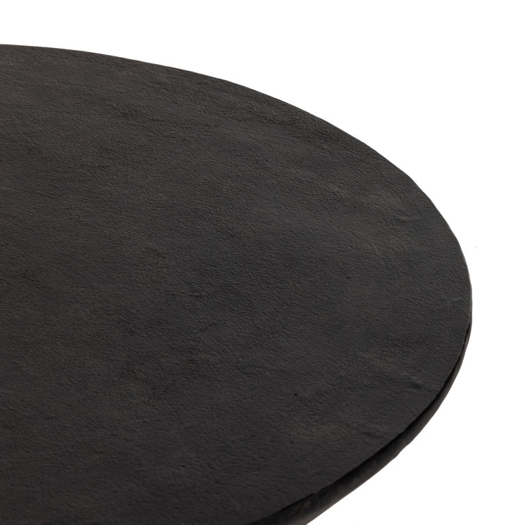 Lagos 36" Raw Black Metal Round Coffee Table