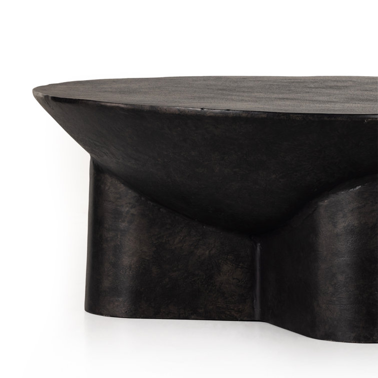 Lagos 36" Raw Black Metal Round Coffee Table