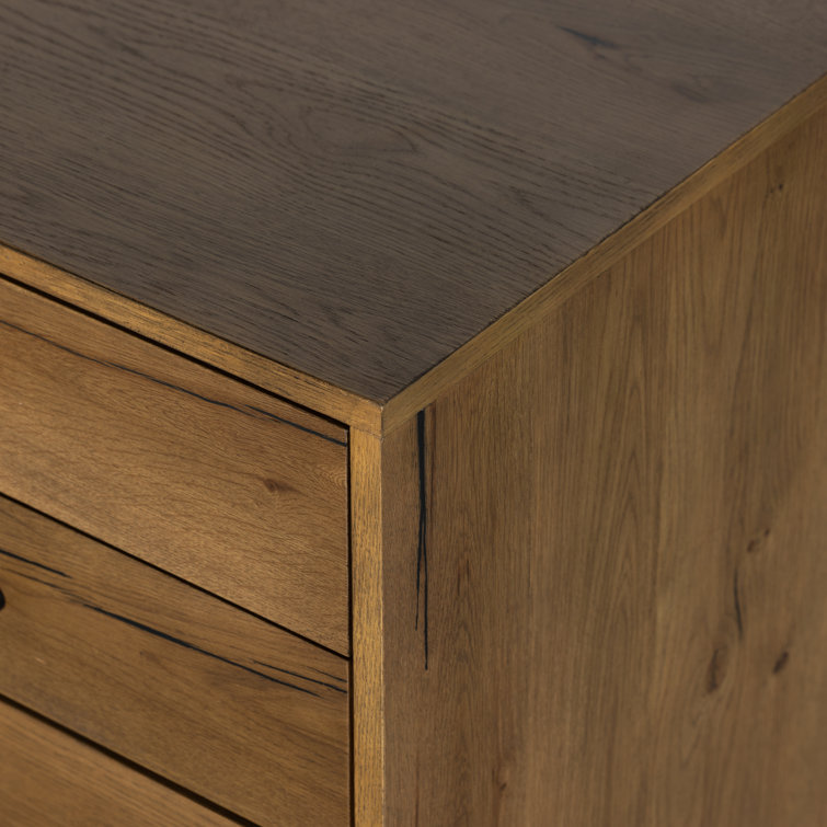 Amber Oak Resin Executive Desk with Drawer