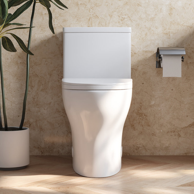 Ally White Ceramic Dual-Flush Elongated One-Piece Toilet