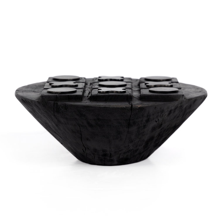 Carbonized Black and Gray Reclaimed Wood Tic Tac Toe Set