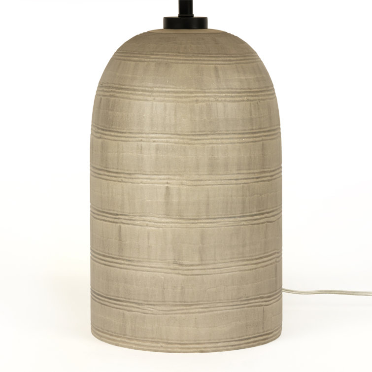 Etched Silver 24" Table Lamp with White Shade