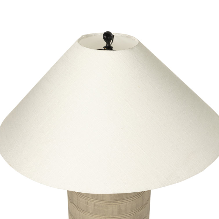 Etched Silver 24" Table Lamp with White Shade