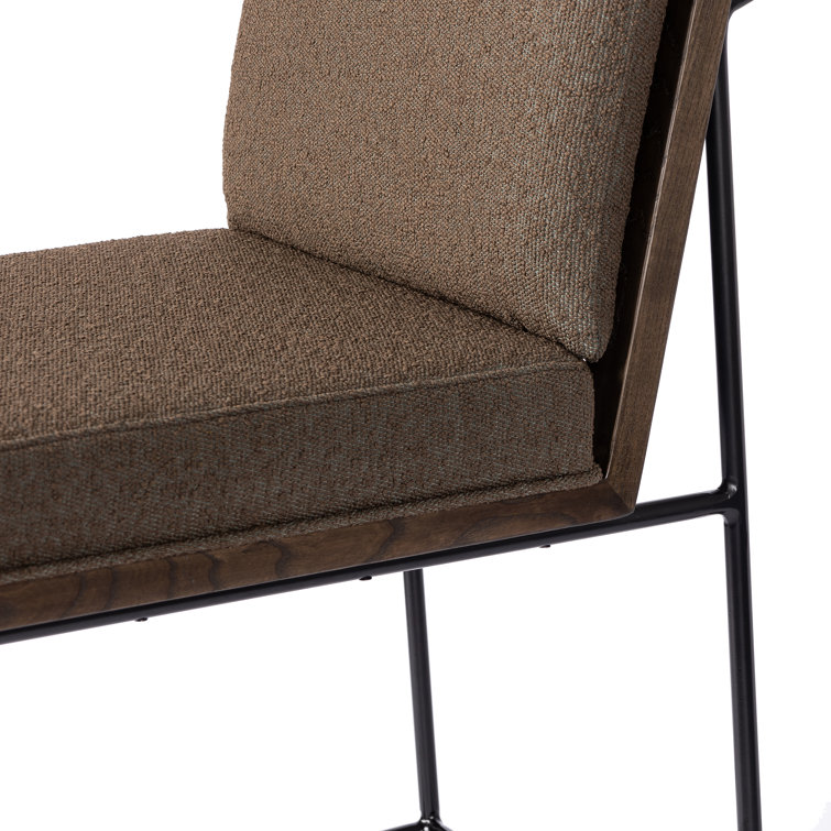 Savile Flax Cream Counter Stool with Black Iron Frame