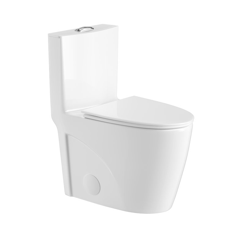 White Elongated Dual Flush High Efficiency One-Piece Toilet