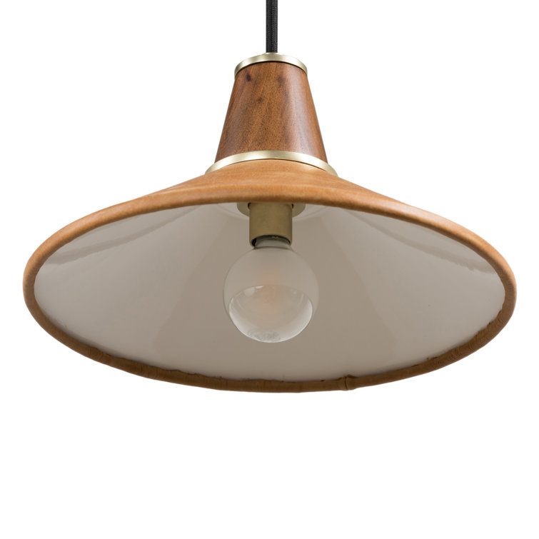 Doherty 11" LED Modern Pendant Light in Natural Walnut