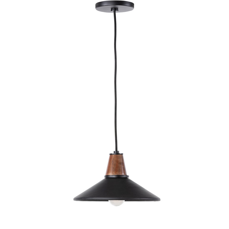 Cullen Modern Black Leather LED Pendant Light