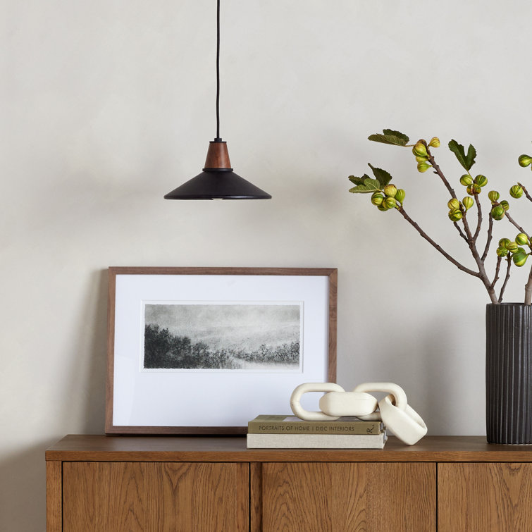 Cullen Modern Black Leather LED Pendant Light