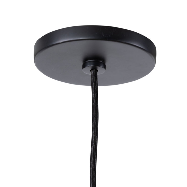 Cullen Modern Black Leather LED Pendant Light