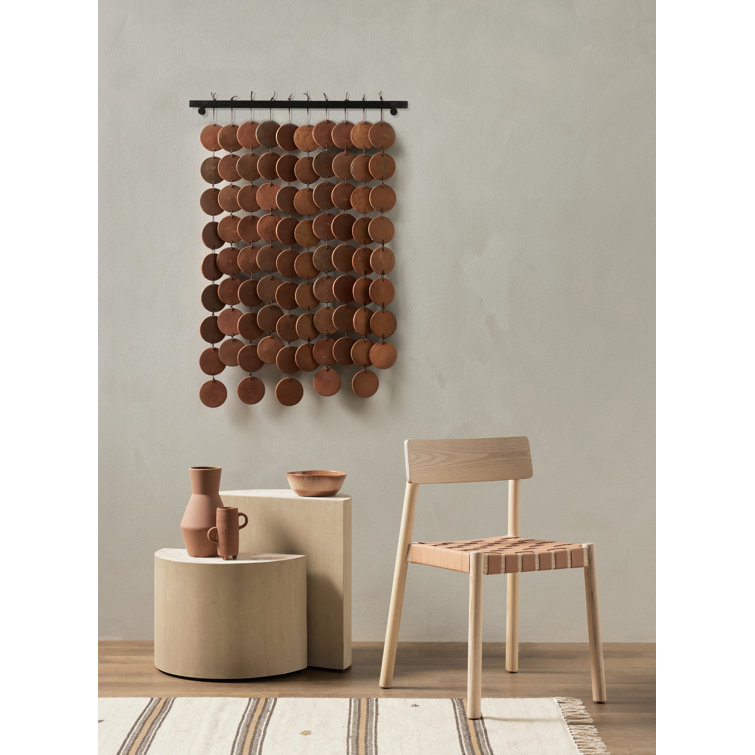 Artisanal Terracotta Ceramic Disk Wall Hanging