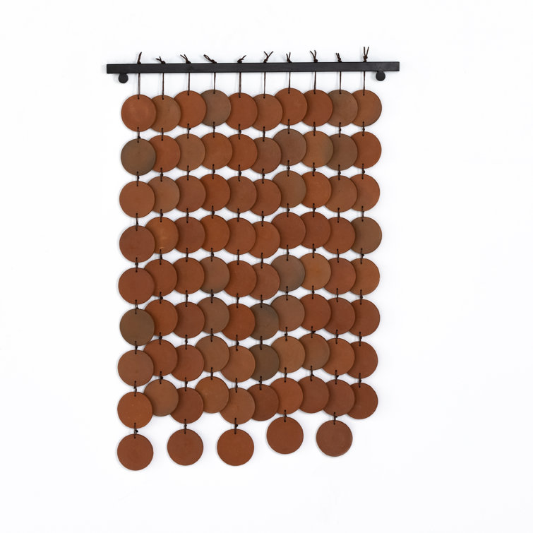 Artisanal Terracotta Ceramic Disk Wall Hanging