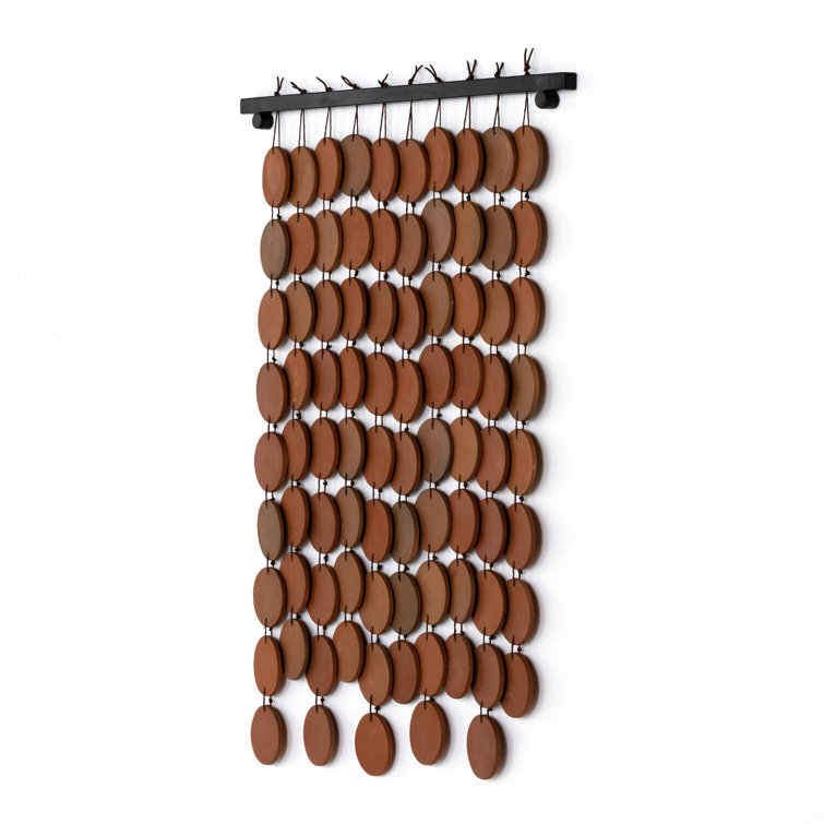 Artisanal Terracotta Ceramic Disk Wall Hanging