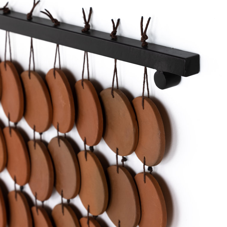 Artisanal Terracotta Ceramic Disk Wall Hanging