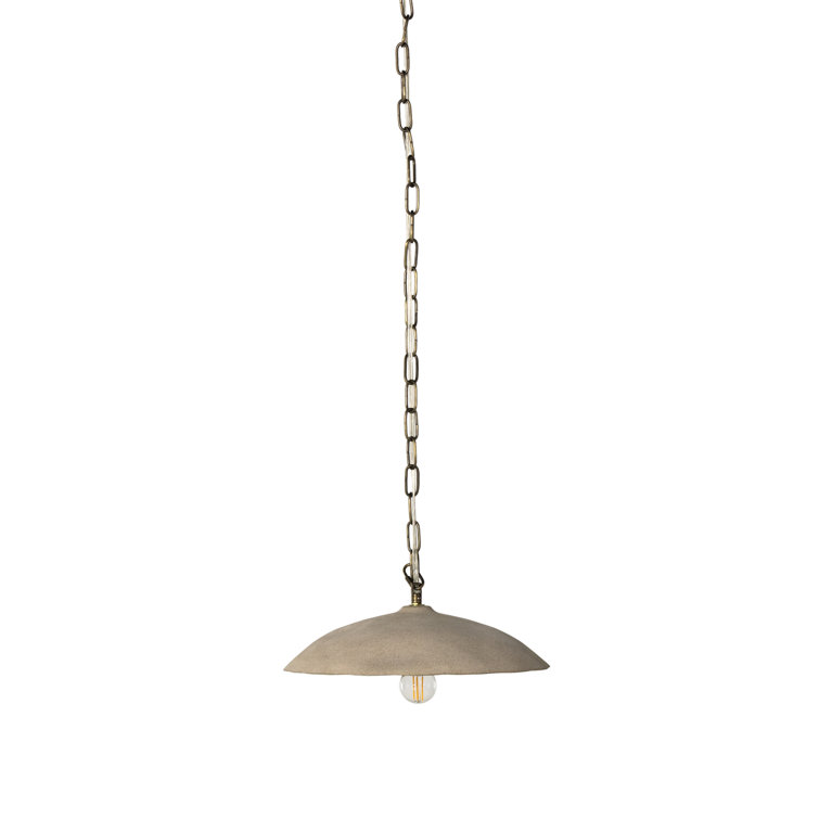 Sand and Brass 14" Dome Pendant Light