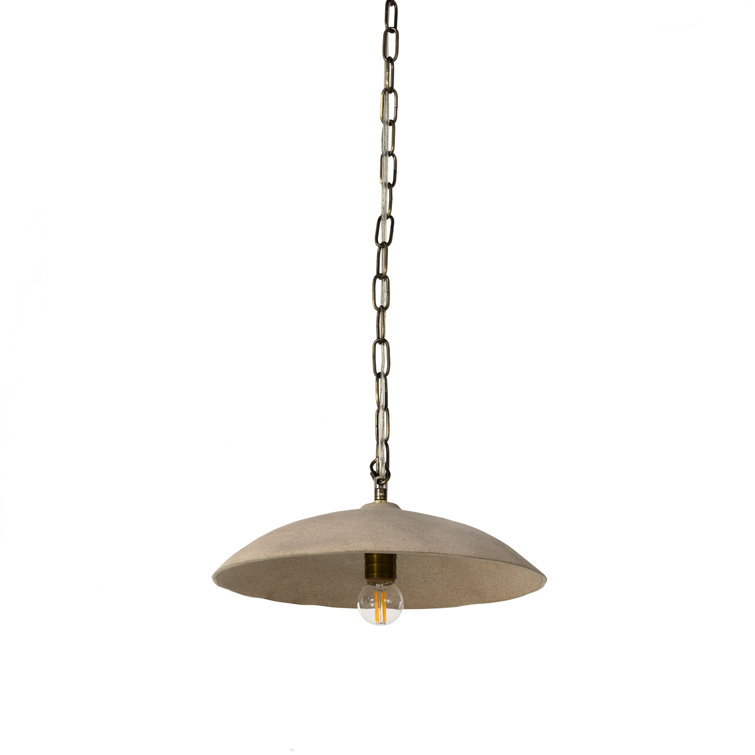 Sand and Brass 14" Dome Pendant Light
