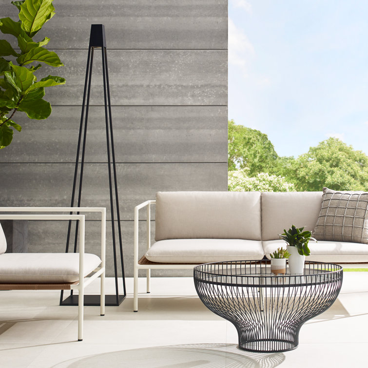 Black Aluminum Outdoor LED Floor Lamp with 3-Way Switch