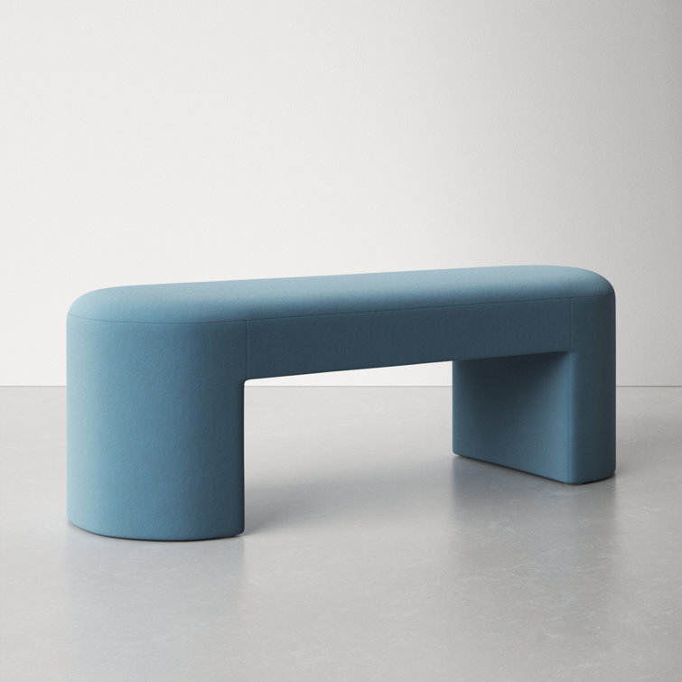 Hobson 51'' Light Blue Velvet Upholstered Bench