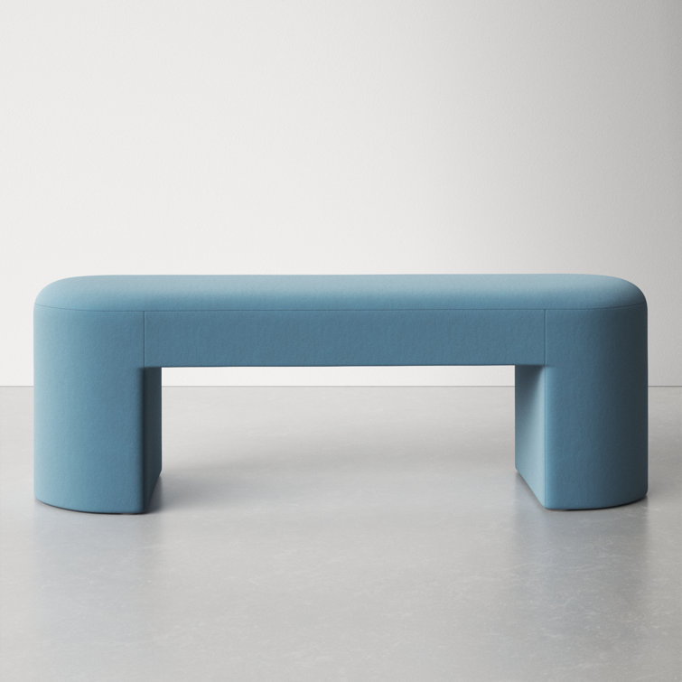Hobson 51'' Light Blue Velvet Upholstered Bench