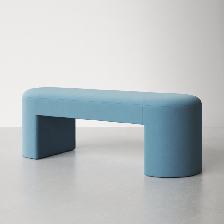 Hobson 51'' Light Blue Velvet Upholstered Bench