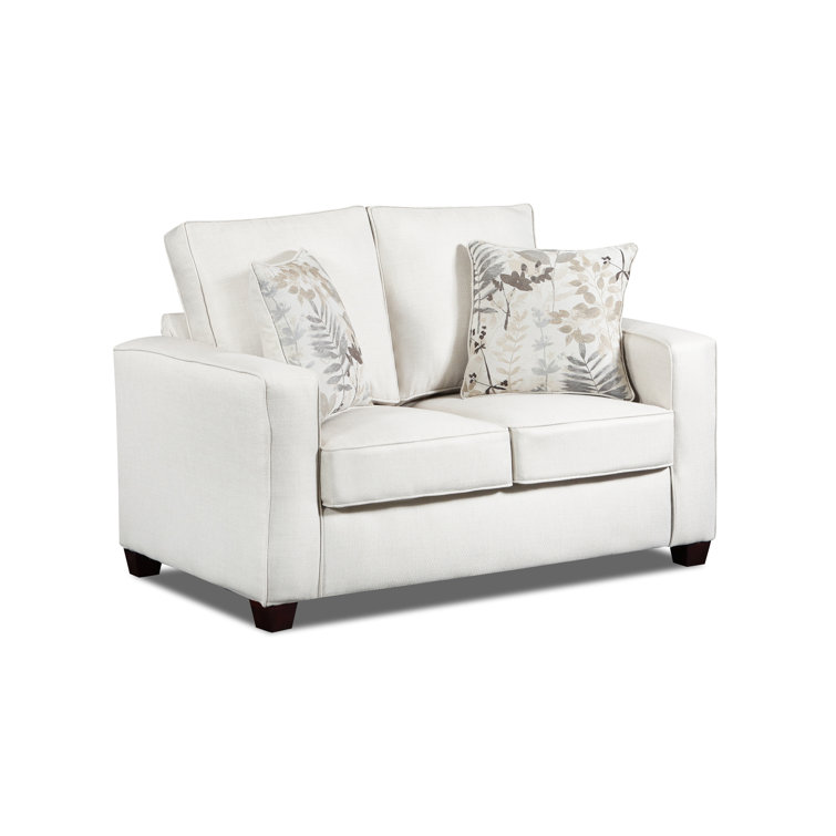 Soft Washed Cream 4-Piece Living Room Set with Sleeper Sofa