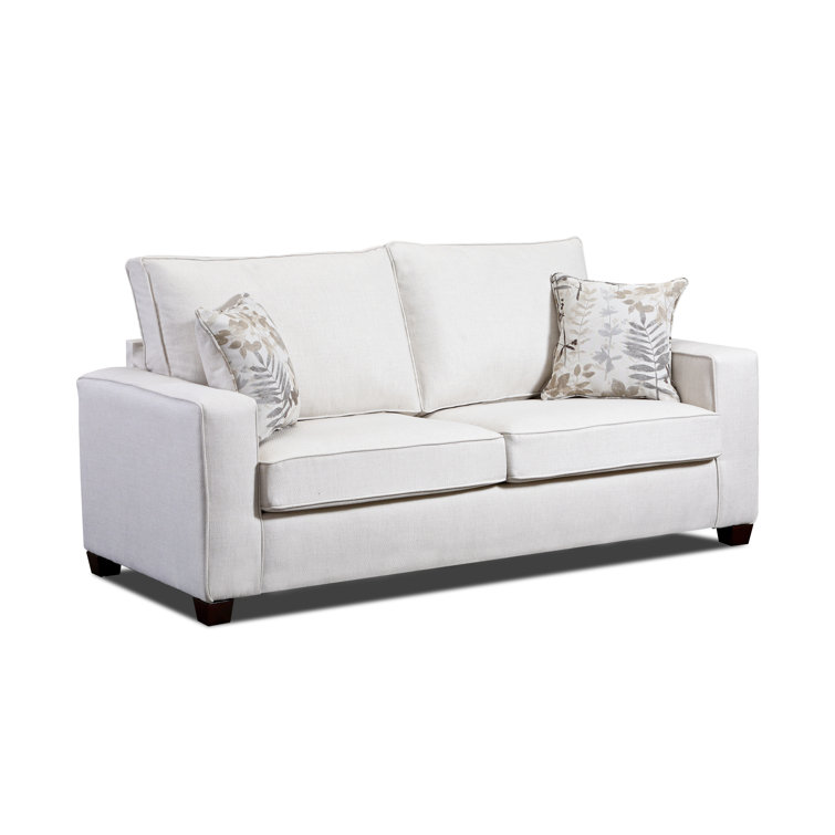 Soft Washed Cream 4-Piece Living Room Set with Sleeper Sofa