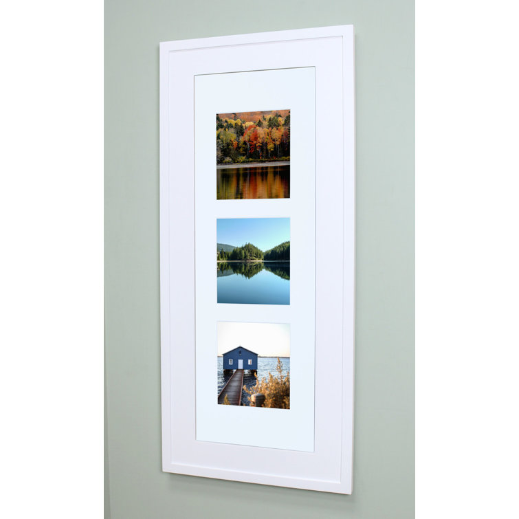 Contemporary White Recessed Medicine Cabinet with Picture Frame Door