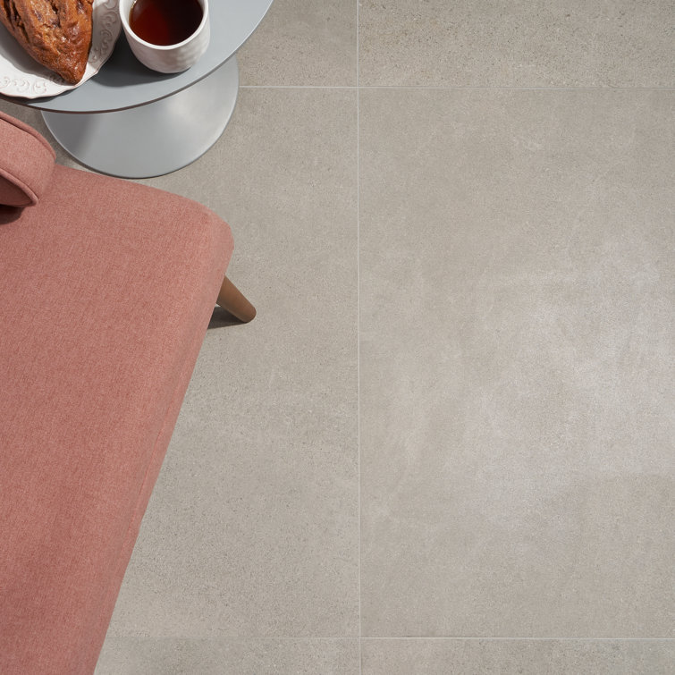 Lincoln 36" x 36" Matte Gray Porcelain Cement Look Tile